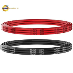 20 AWG 20 Gauge Silicone Wire 2 Feet [1ft Black ,1 ft Red]