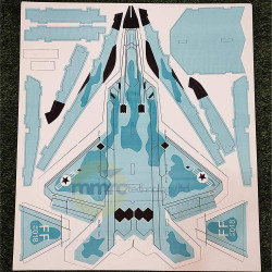 F22 720mm Wingspan RC Airplane Fixed Wing Frame KIT Camouflage Blue Outdoor Remote Control Model