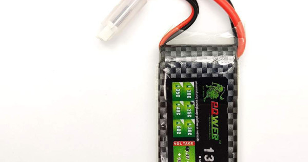 Batteria LiPo 2S 1300mAh 25C 7.4V Con Connettori Mini Tamiya E JST XH – Hobby RC