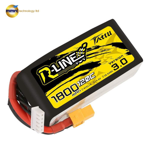 TATTU R-Line 1800mAh 14.8V 120C Version 3.0 4S1P LiPo Battery Pack for Drones