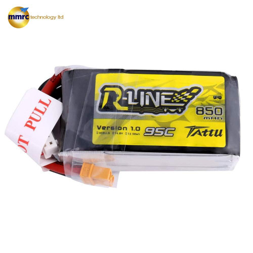 TATTU R-Line 850mAh 14.8V 95C Version 1.0 4S1P LiPo Battery Pack for Drones