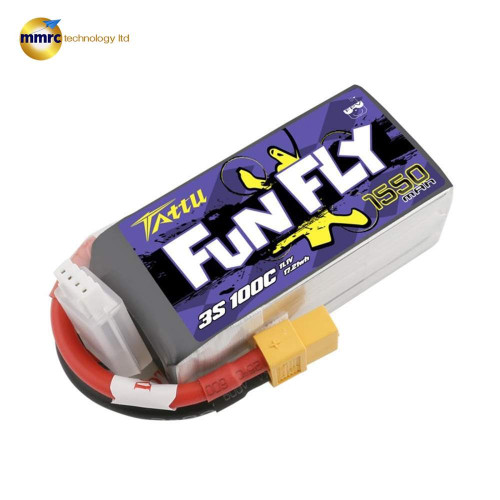 Tattu Funfly 11.1V 1550 mAh 3S 100C LiPo Battery XT-60