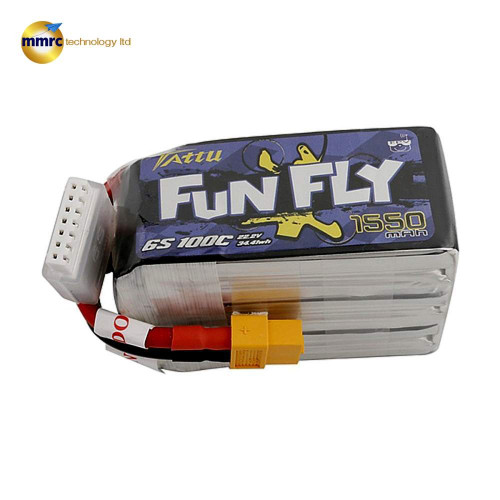 Tattu Funfly 22.2V 1550 mAh 6S 100C LiPo Battery XT-60