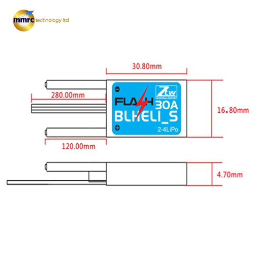 ZTW Flash 30A Brushless ESC BLHELI_S (2-4S Li-Po) for FPV Racing Drone