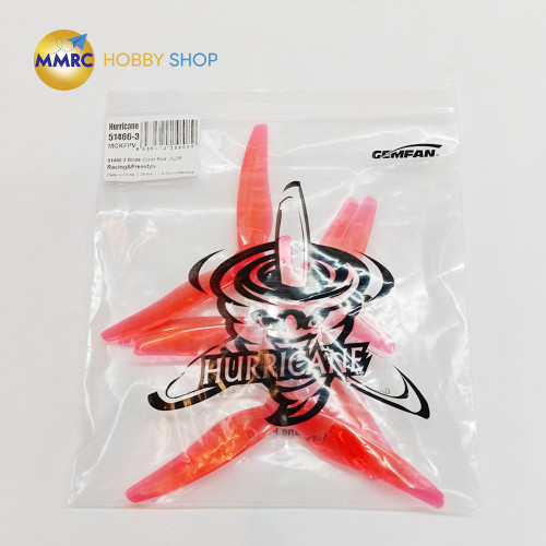 Gemfan Hurricane 51466 V2 3-Blade Propeller Clear Red